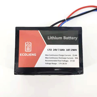 ECOLTO-T2407 LTO バッテリーパック 24V 7.8Ah リチウムチタン酸 LTO バッテリー