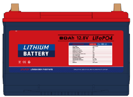 長サイクル寿命 LiFePO4 LFP 12.8V 80Ah リチウム鉄リン酸クランキングバッテリー