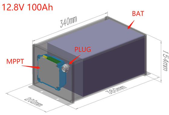 LiFePO4 12V 100Ah 太陽光路灯 リチウム電池 BMS MPPT オールインワン