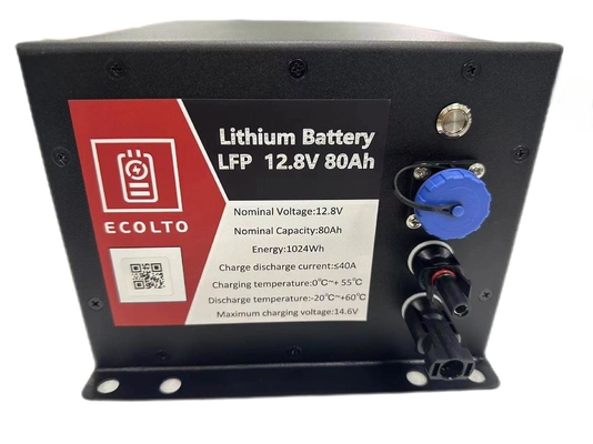 12V 80Ah LiFePO4 ソーラーストリートライト バッテリー 統合 BMS と MPPT