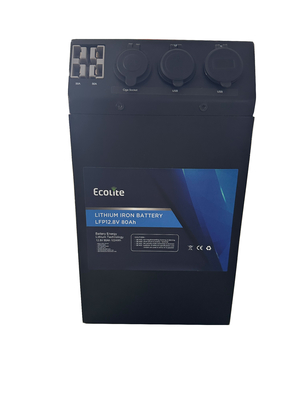 ECOLITE 急速充電 LiFePO4 ポータブルエネルギー貯蔵 リチウム電池 12.8v 80A